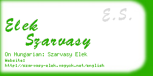 elek szarvasy business card